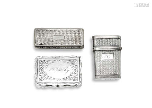 by Joseph Taylor, Birmingham 1826  (3) A George IV silver lancet box