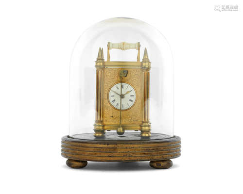 the movement engraved and numbered J. Cox, Savoy, Cornhill, London, No. 103 A late 19th century gilt bronze Zappler type miniature timepiece