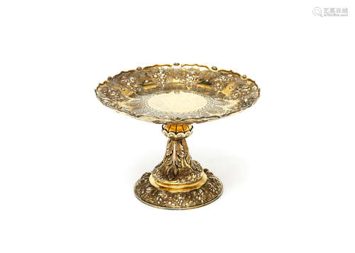 by Frederick Elkington, Birmingham 1879  A Victorian silver-gilt comport