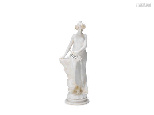 An early 20th century carved Italian carved alabaster figure of a Muse