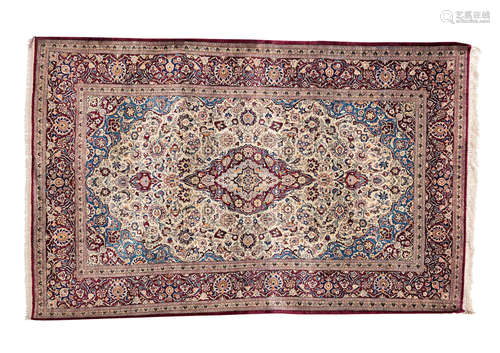 Central Persia, 206cm x 130cm A Kashan Silk rug