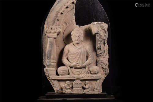 3世纪健陀罗石雕禅定佛像