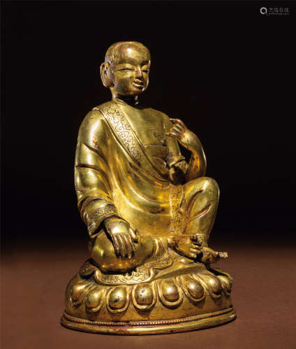 16世纪 铜鎏金喇嘛佛