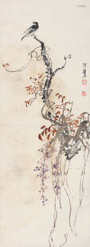 胡振（1883～1943） 花鸟 立轴 设色纸本