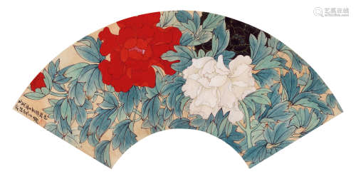 张大千（1899～1983） 国色天香 镜芯 设色纸本