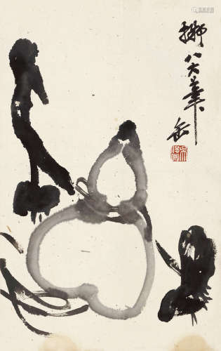 吴昌硕（1844～1927） 葫芦 立轴 水墨纸本