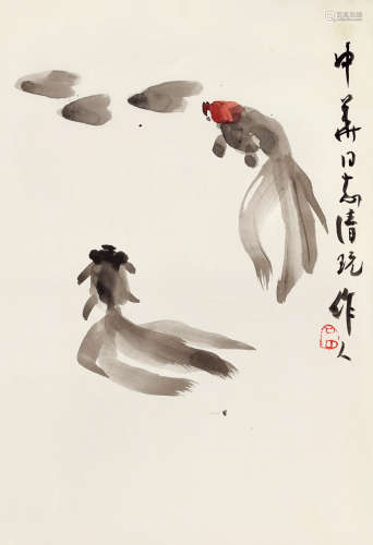 吴作人（1908～1997） 金鱼