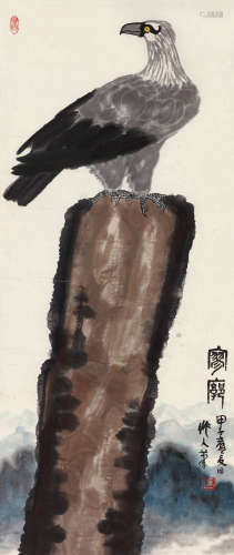 吴作人（1908～1997） 寥廓 立轴 设色纸本