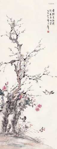 黄君璧（1898～1991） 老树有余韵 立轴 设色纸本