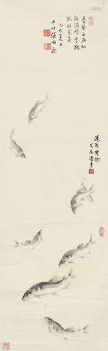 潘素 张伯驹（1915～1992） 连年有余 立轴 设色纸本