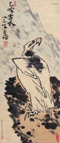 李苦禅（1899～1983） 天峰雪爪 立轴 设色纸本