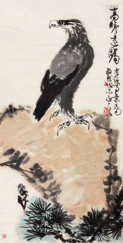 许麟庐（1916～2011） 高瞻远瞩 立轴 设色纸本