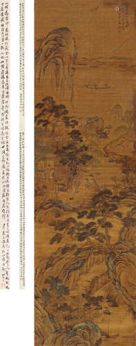 王翬（1632～1717） 农耕渔乐图 立轴 设色绢本