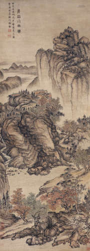 曹知白（1272～1355） 层峦秋霁图 立轴 设色纸本