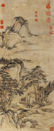 董邦达（1696～1769） 松溪泛月 立轴 设色纸本