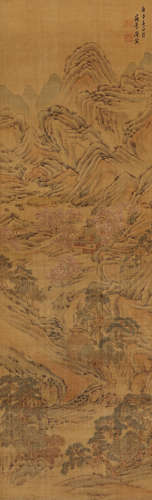 唐寅（1470～1524） 桃源幽居图 立轴 设色绢本
