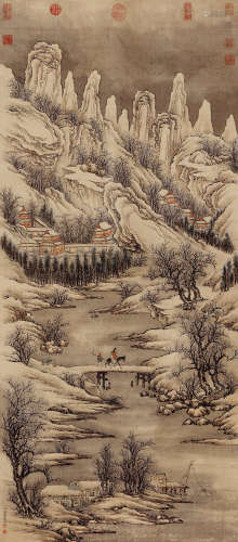 董诰（1740～1818） 雪景山水 立轴 设色纸本