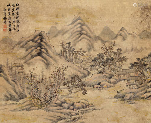 杨晋（1644～1728） 红树宜秋晚 立轴 设色纸本