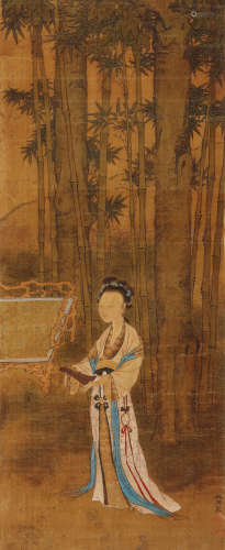 仇英（约1498～1552） 竹林仕女 立轴 设色绢本