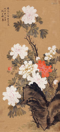 张熊（1803～1886） 国色天香 立轴 设色绢本