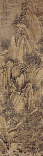 张翀（1525～1579） 山水 立轴 水墨绫本