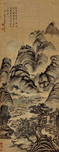 沈宗敬（1669～1735） 湖边春色图 立轴 设色纸本