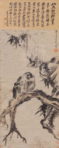 朱耷（1626～约1705） 松鹰图 立轴 水墨纸本