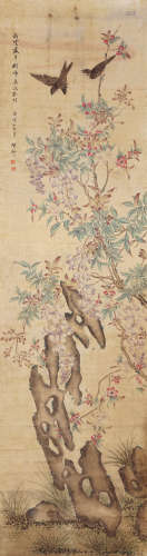 陈舒（1612～1682） 花鸟 立轴 设色纸本
