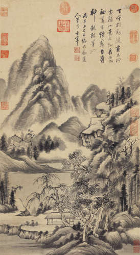 董其昌（1555～1636） 仿大痴道人笔意 立轴 水墨纸本
