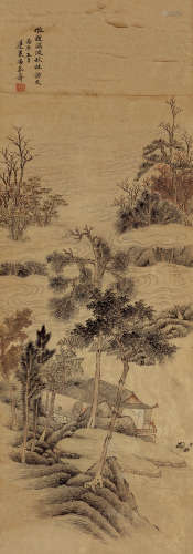 潘恭寿（1741～1794） 秋林访友图 立轴 设色纸本