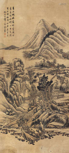 方薰（1736～1799） 山水 立轴 设色纸本