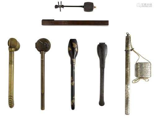 Edo period (1615-1868) or Meiji era (1868-1912), 19th century A group of seven assorted yatate (portable writing sets)