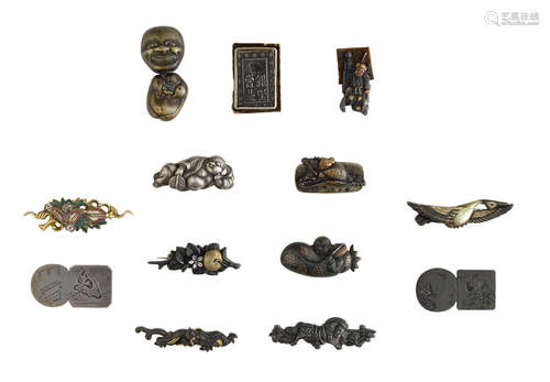 Edo period (1615-1868), 19th century A group of 13 kanamono (metal fittings)