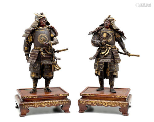 A pair of bronze figures of samuraiMeiji period (1868-1912), circa 1900 Miyao Company