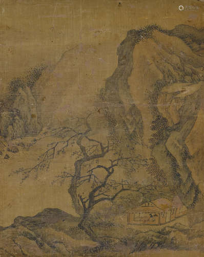 Landscape and scholar's hutJoseon dynasty, (1392-1910), 18th century Anonymous