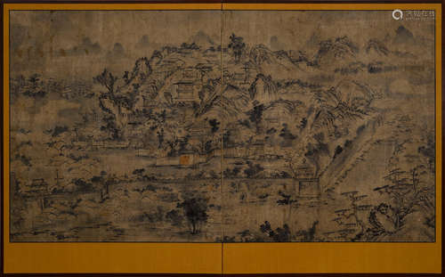 A Landscape with a Walled CityJoseon dynasty (1392-1897), 18th century Anonymous