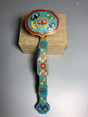 17TH-19TH CENTURY, A CLOISONNE ENAMEL RUYI , QING DYNASTY