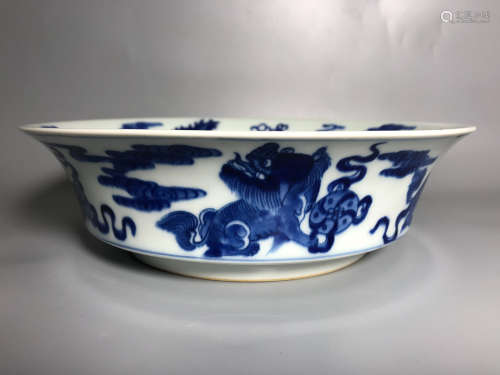 17TH-19TH CENTURY, A BLUE & WHITE BOWL, QING DYNASTY