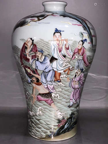 A STORY DESIGN ENAMELS PLUM VASE