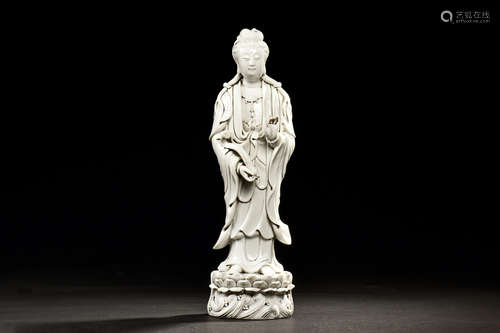 BLANC DE CHINE DEHUA GUANYIN STANDING FIGURE