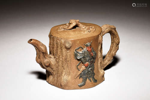 HUANG YULIN: YIXING ZISHA 'TREE TRUNK' TEAPOT