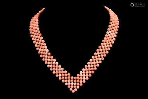 TAIWAN NATURAL CORAL BEAD NECKLACE