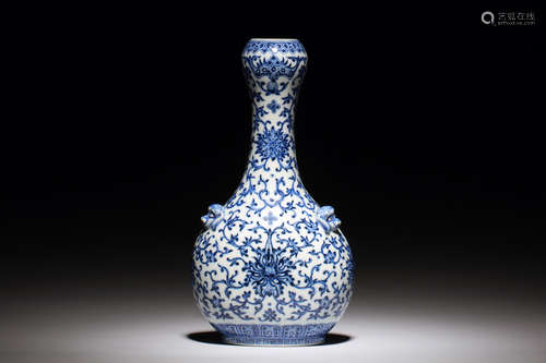 BLUE AND WHITE HANGING VASE