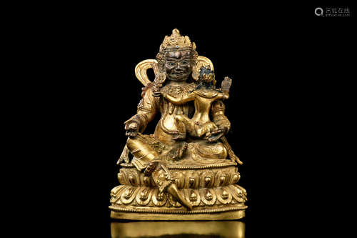 GILT BRONZE CAST BODHISATTVA SEATED FIGURE