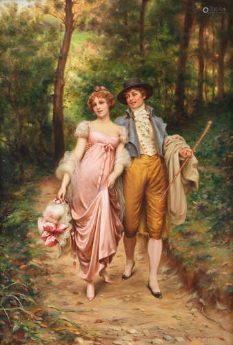 A woodland walk Frédéric Soulacroix(French, 1858-1933)