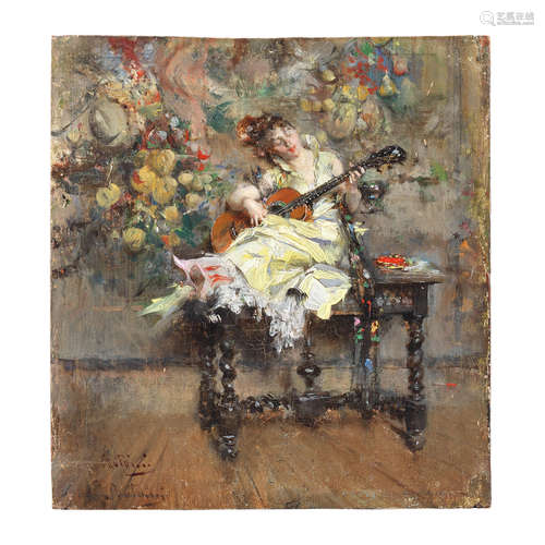 Suonatrice di chitarra Giovanni Boldini(Italian, 1842-1931)