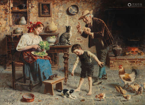 Playtime Eugenio Zampighi(Italian, 1859-1944)