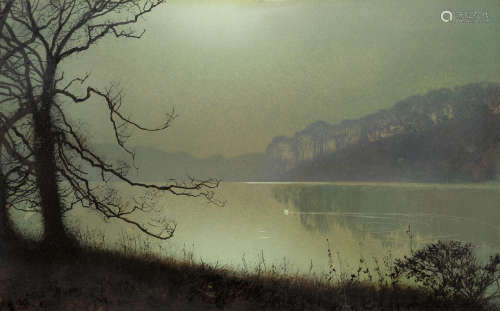 At the Lakeside, Moonlight  John Atkinson Grimshaw(British, 1836-1893)
