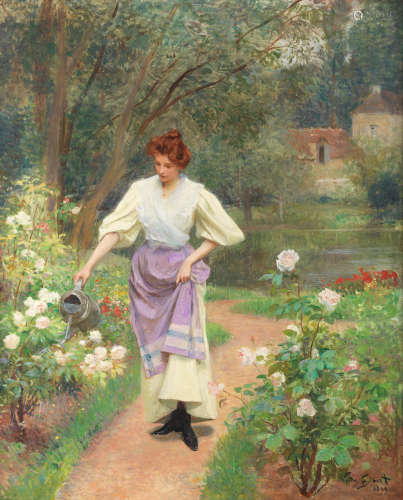 Watering the garden Victor-Gabriel Gilbert(French, 1847-1933)