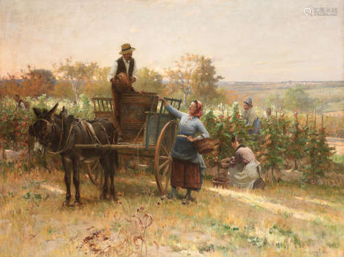 The grape harvest Adrien Moreau(French, 1843-1906)
